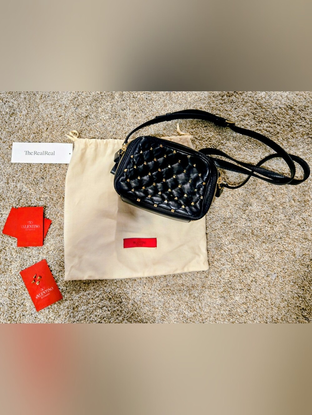 Valentino Quilted Rockstud Spike Camera Bag